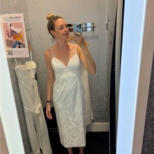 White House Black Market jacquard midi dress